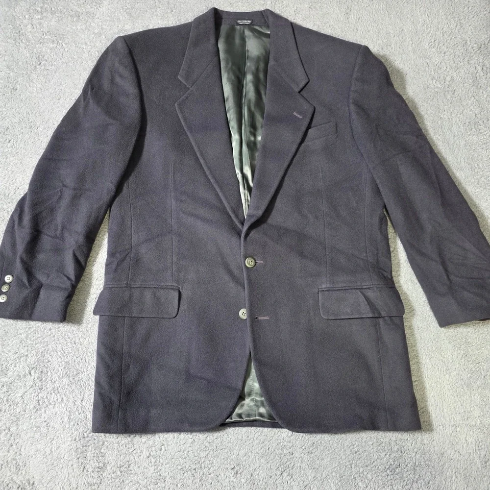 Zylos George Machado Mens 42L Blazer Charcoal Cashmere Blend Italian Fabric